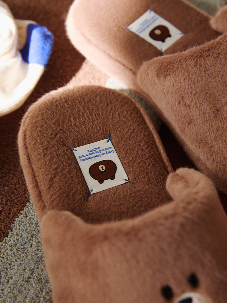 LINE FRIENDS HUG BROWN 3 Room Slipper