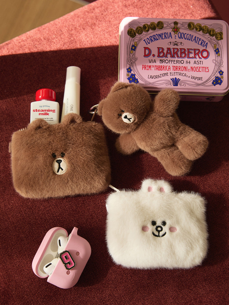 LINE FRIENDS HUG BROWN 3 Card Case