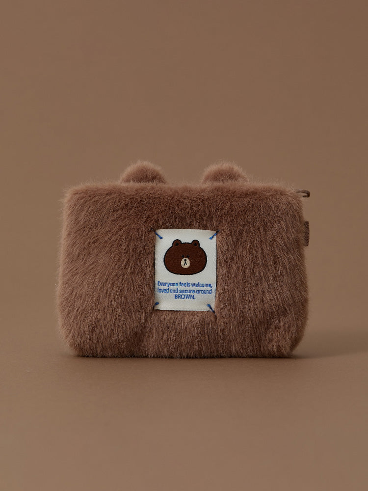 LINE FRIENDS HUG BROWN 3 Card Case