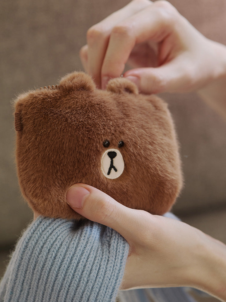 LINE FRIENDS HUG BROWN 3 Card Case