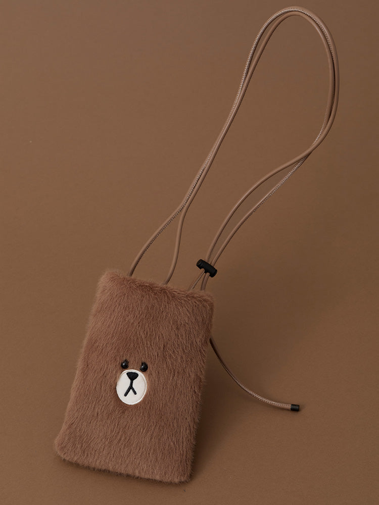 LINE FRIENDS HUG BROWN 3 Mini Cross Bag