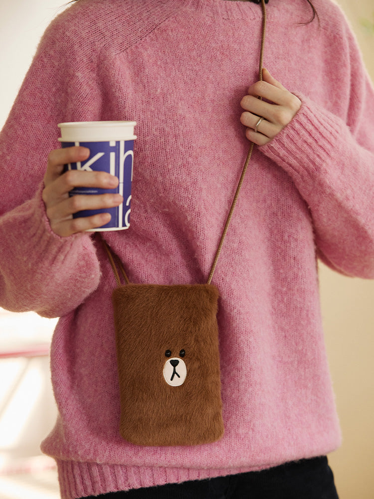 LINE FRIENDS HUG BROWN 3 Mini Cross Bag