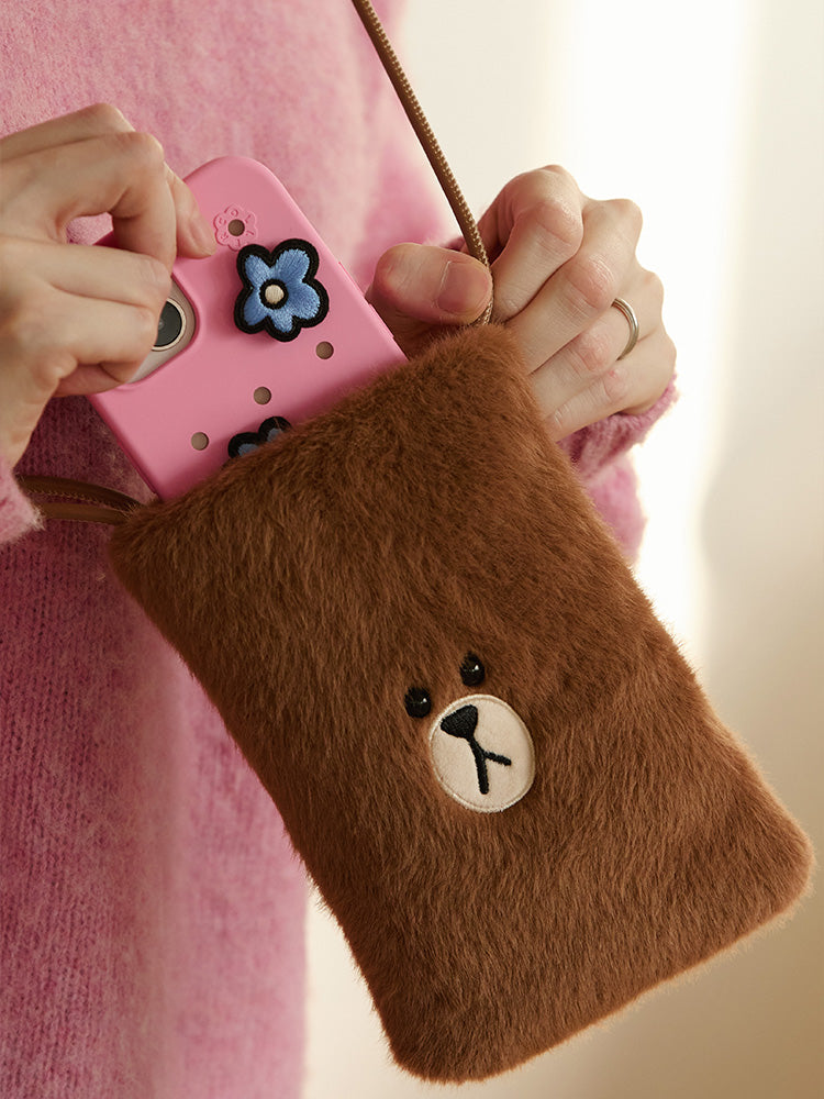 LINE FRIENDS HUG BROWN 3 Mini Cross Bag