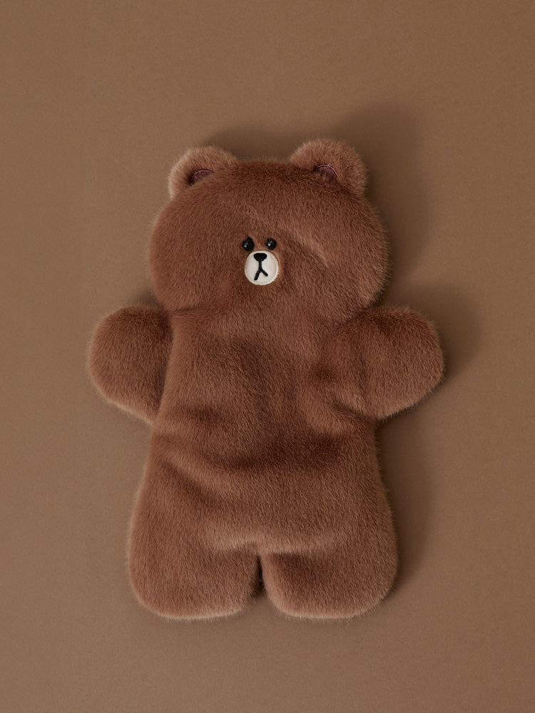 LINE FRIENDS HUG BROWN 3 Plush Pouch