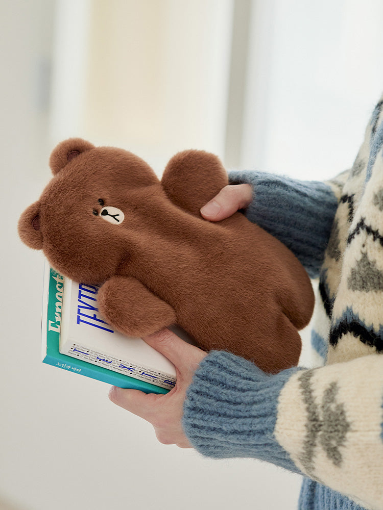 LINE FRIENDS HUG BROWN 3 Plush Pouch