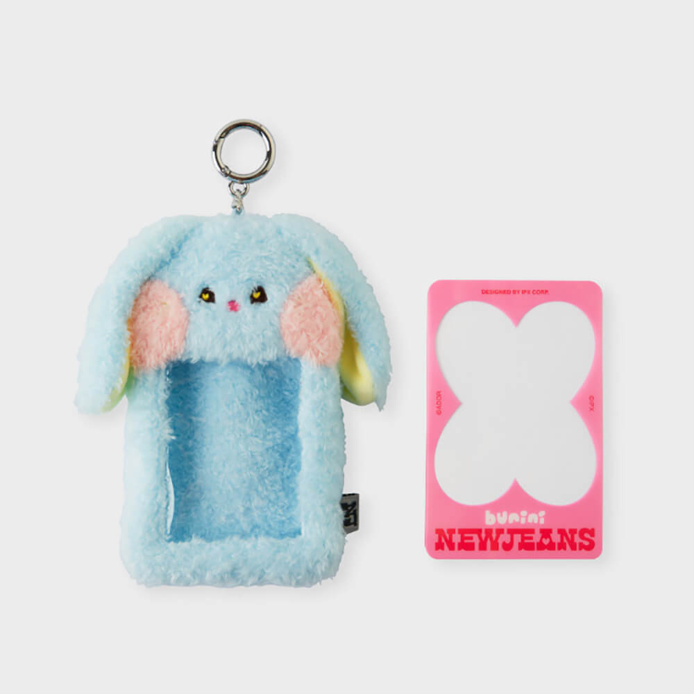 NewJeans bunini Plush Photo Card Holder Keyring (Blue)