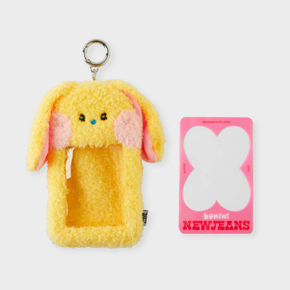 NewJeans bunini Plush Photo Card Holder Keyring (Yellow)