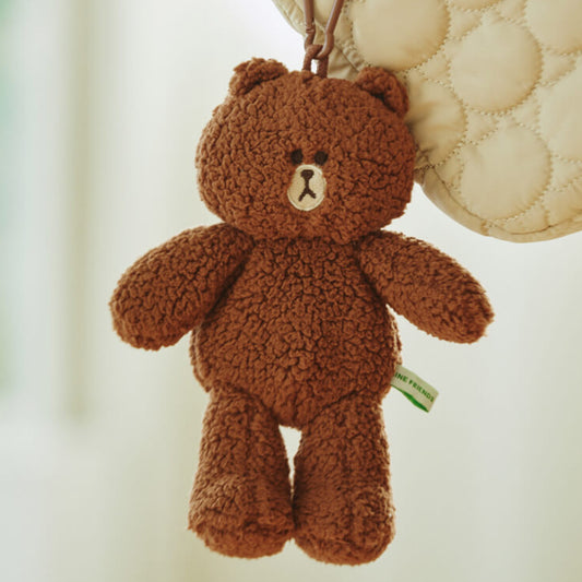 LINE FRIENDS Hug BROWN Bag Charm Pouch